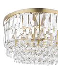 Laura Ashley Rhosill semi flush ceiling light in antique brass finish, UK version