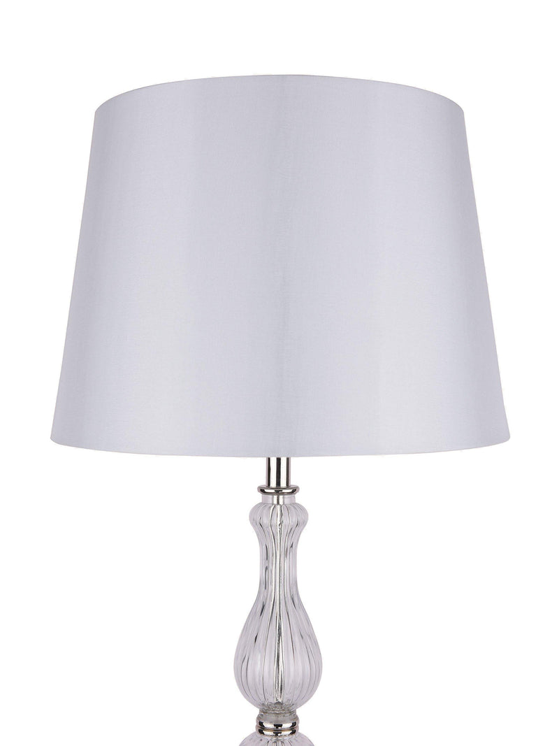 Laura Ashley floor lamp polished nickel silk shade, imported from the UK