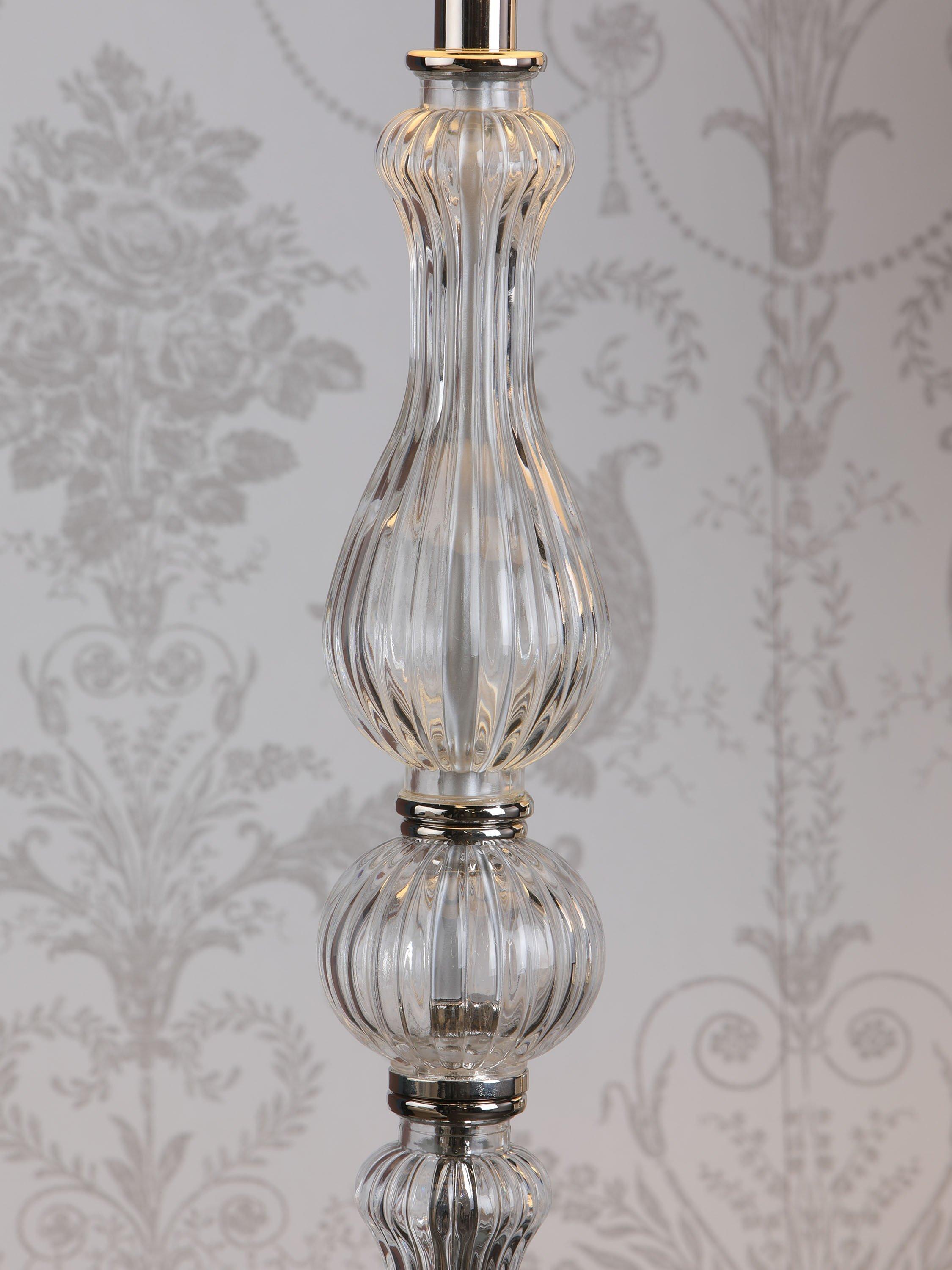 Laura Ashley floor lamp polished nickel silk shade, imported from the UK