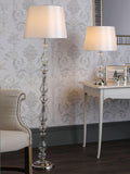 Laura Ashley floor lamp polished nickel silk shade, imported from the UK