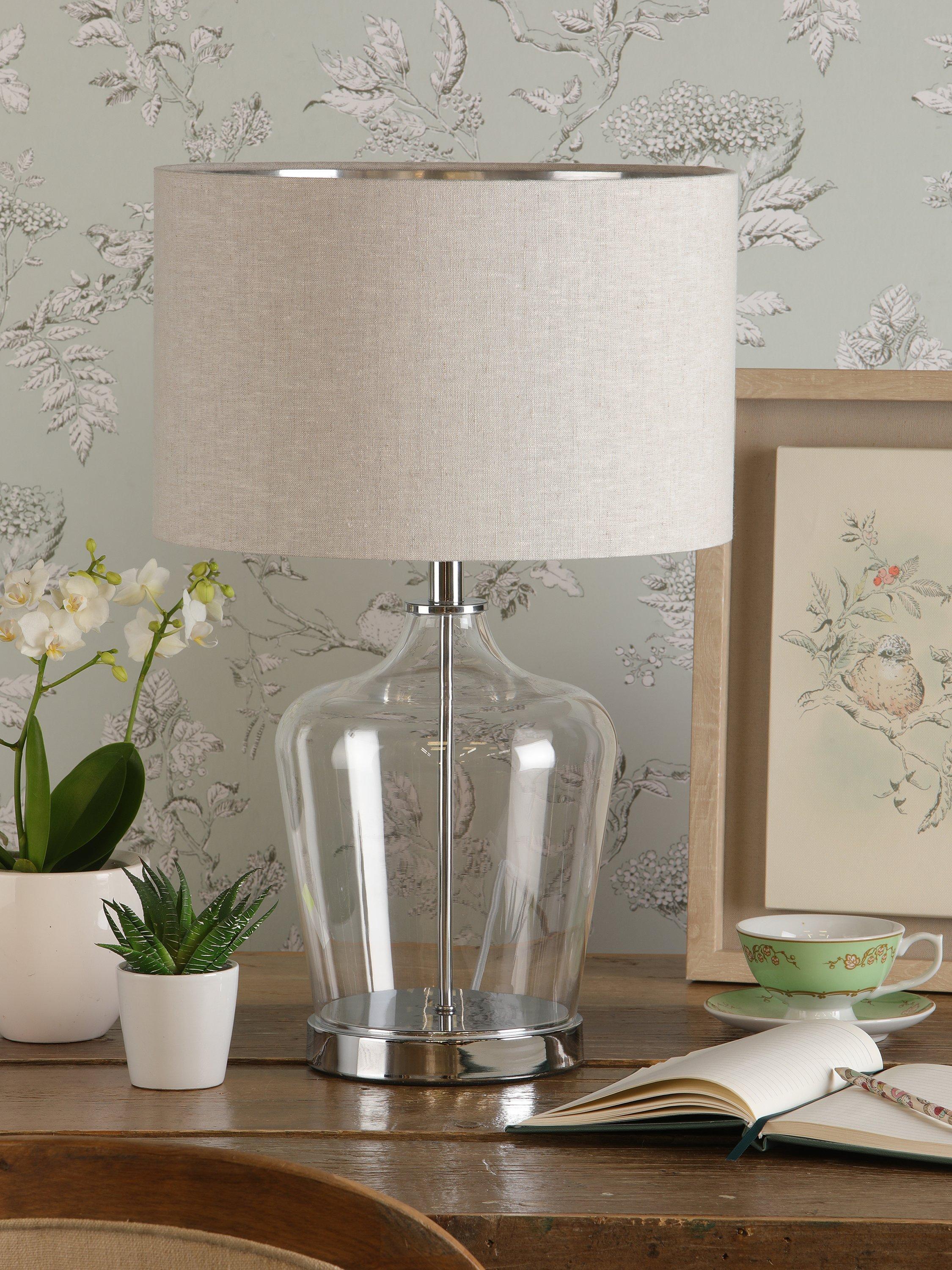 Laura Ashley Ockley touch table lamp polished chrome - British product