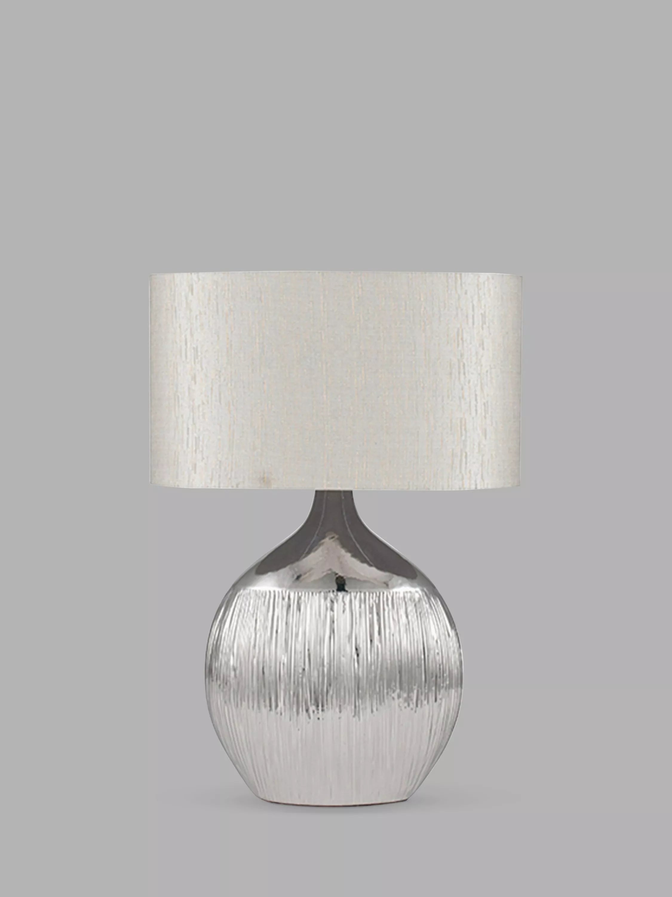 Pacific Gemini silver textured table lamp - British product