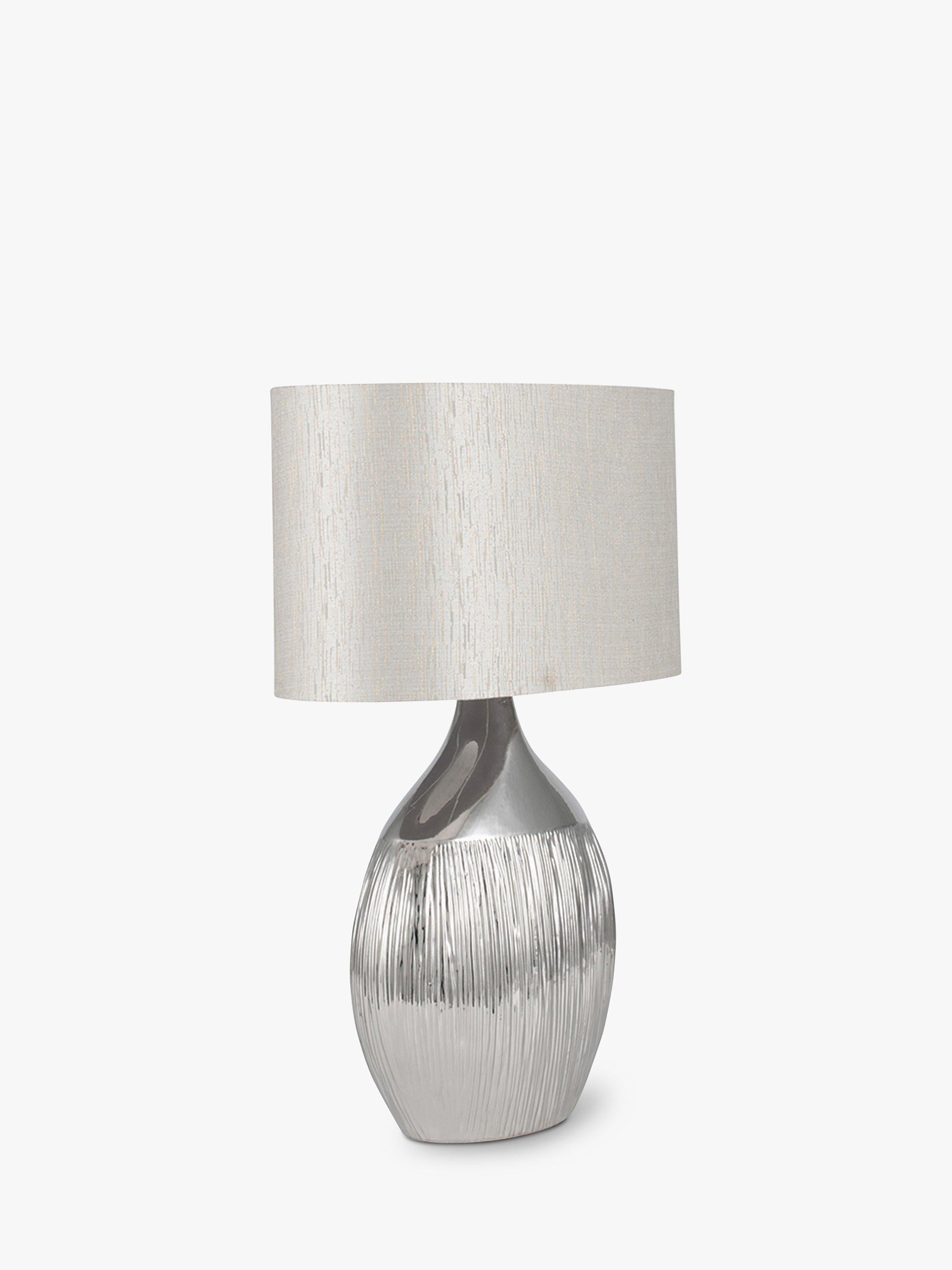 Pacific Gemini silver textured table lamp - British product