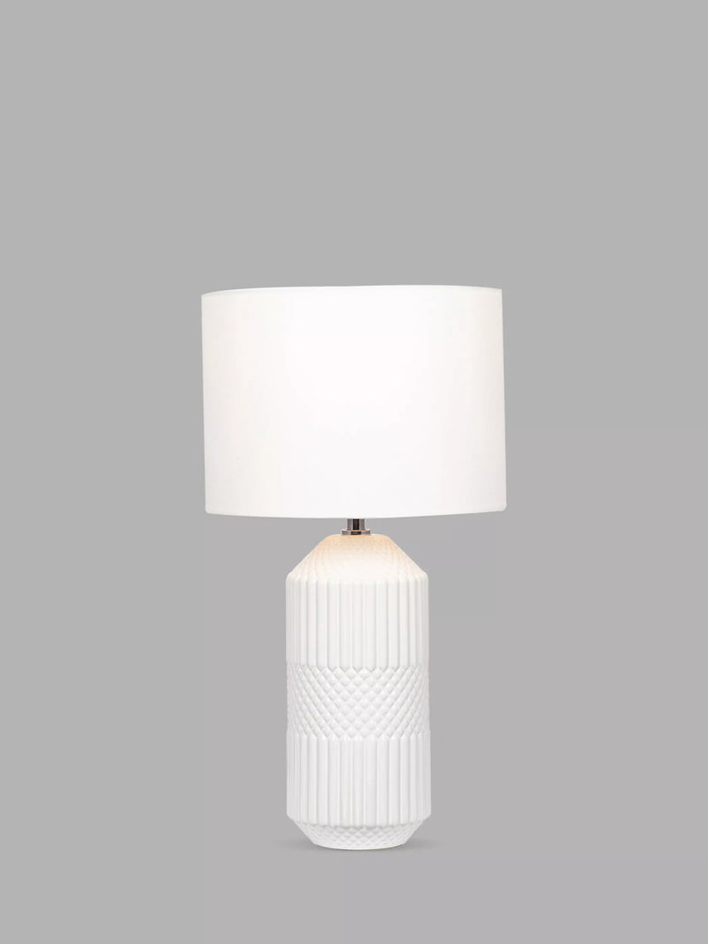 Pacific Meribel glazed table lamp white 46cm (British brand)