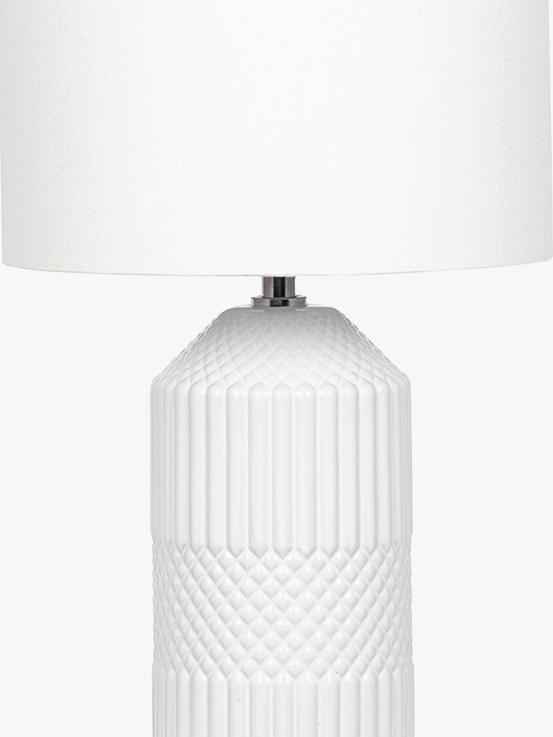 Pacific Meribel glazed table lamp white 46cm (British brand)