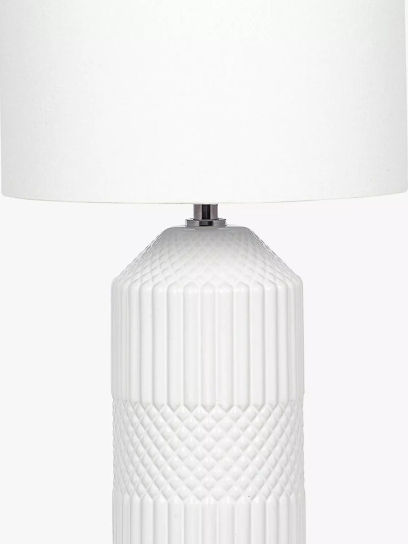Pacific Meribel glazed table lamp white 46cm (British brand)