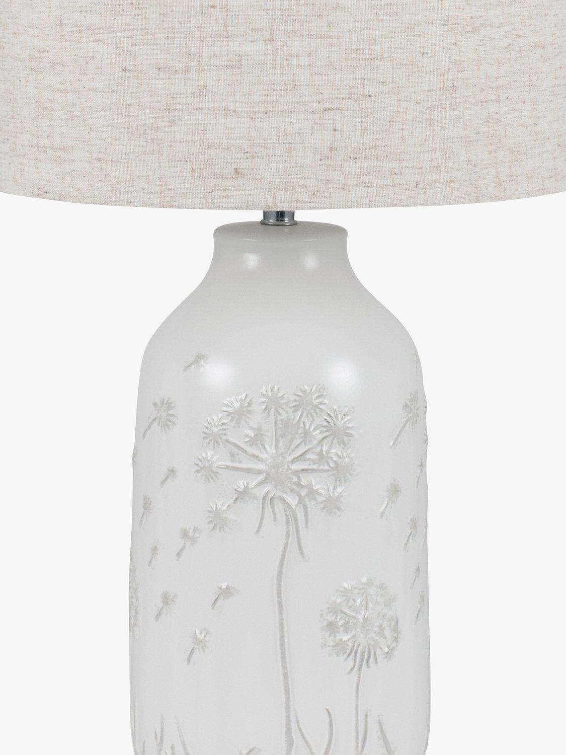 Pacific Flora freestanding ceramic table lamp white - British product