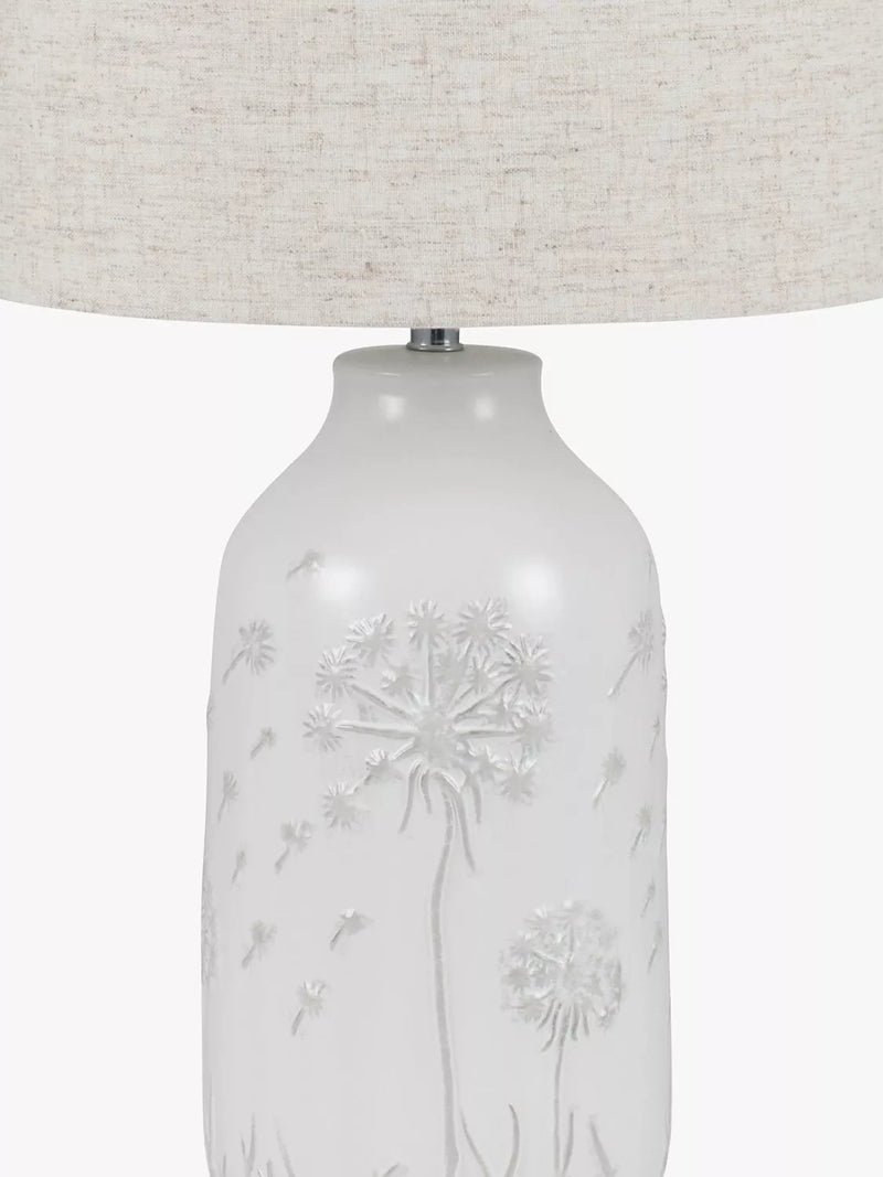 Pacific Flora freestanding ceramic table lamp white - British product