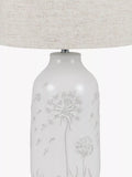 Pacific Flora freestanding ceramic table lamp white - British product