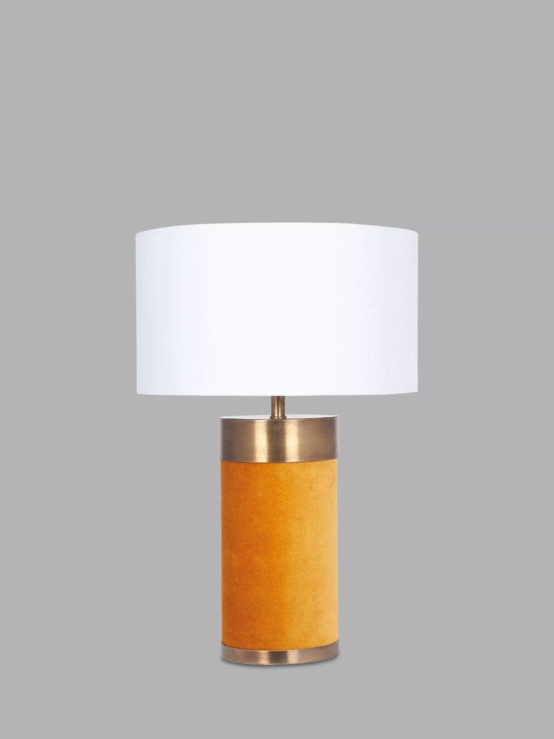 Pacific Dempsey metallic table lamp mustard velvet H46cm, UK version