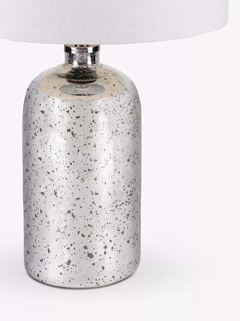 Pacific Ophelia silver glass table lamp with shade (British brand)
