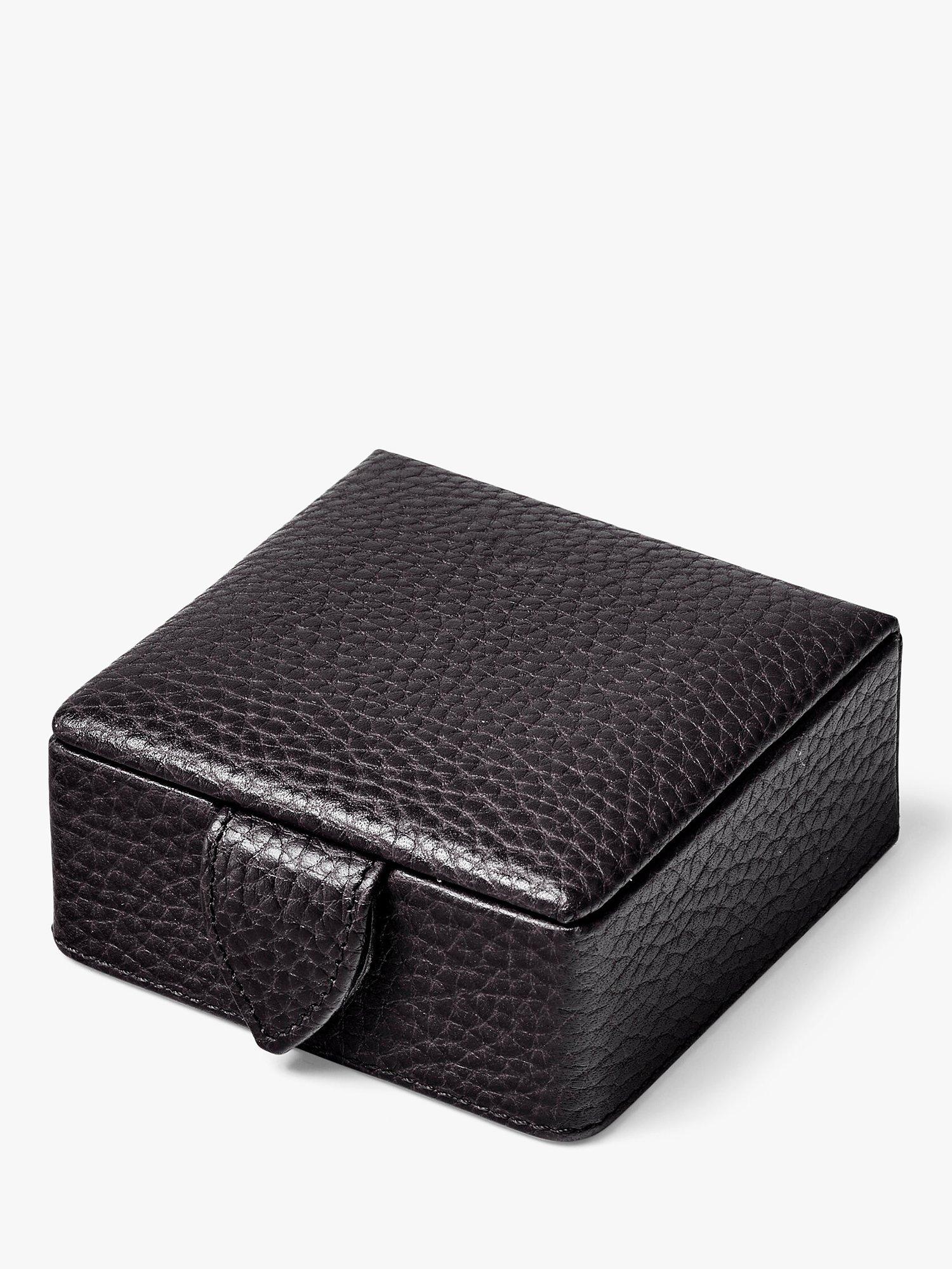 Aspinal of London small stud pebble leather box, imported from the UK