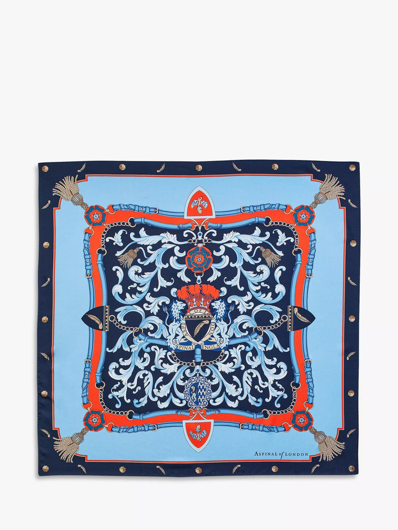 Aspinal of London Signature Shield Silk Square Scarf 90x90cm