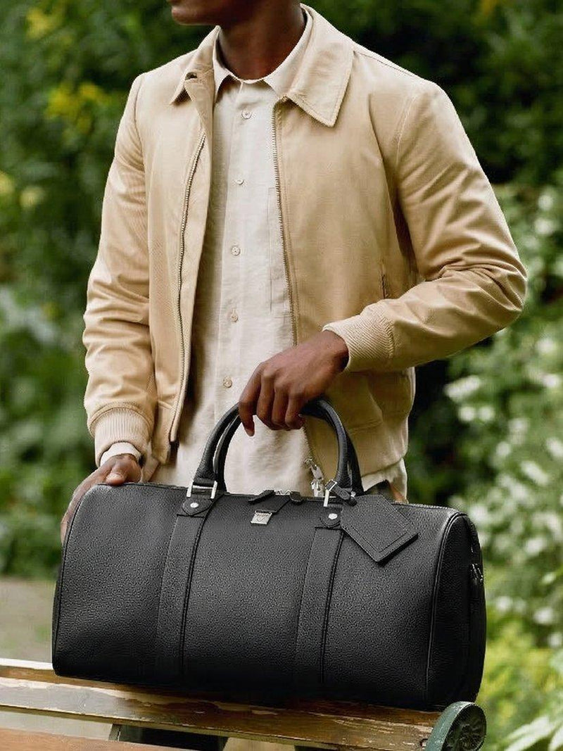 Aspinal of London Boston leather holdall bag pebble grain - British product