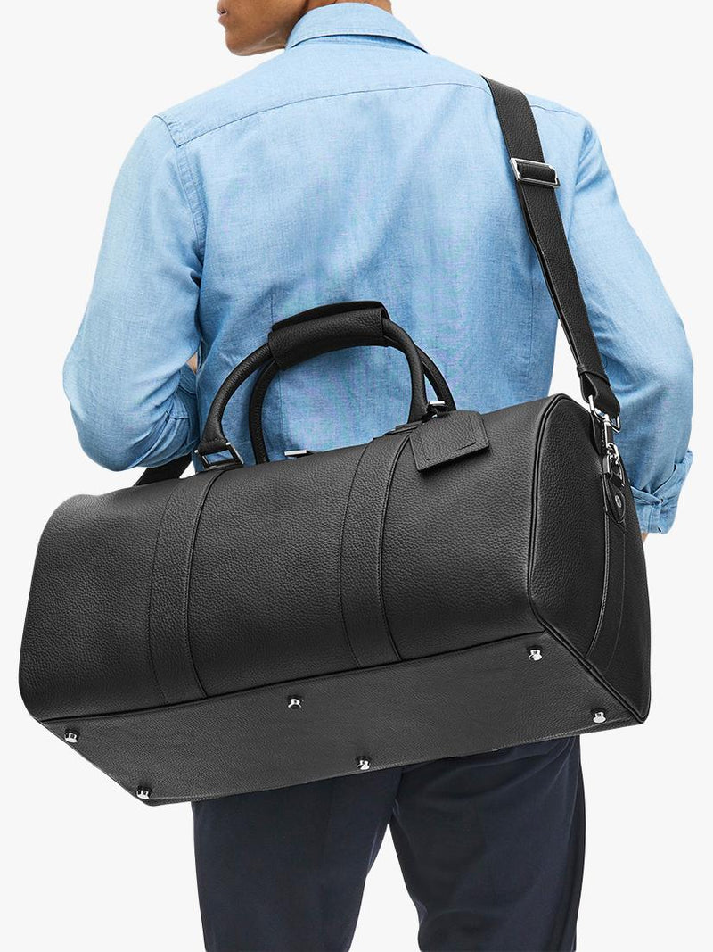 Aspinal of London Boston leather holdall bag pebble grain - British product