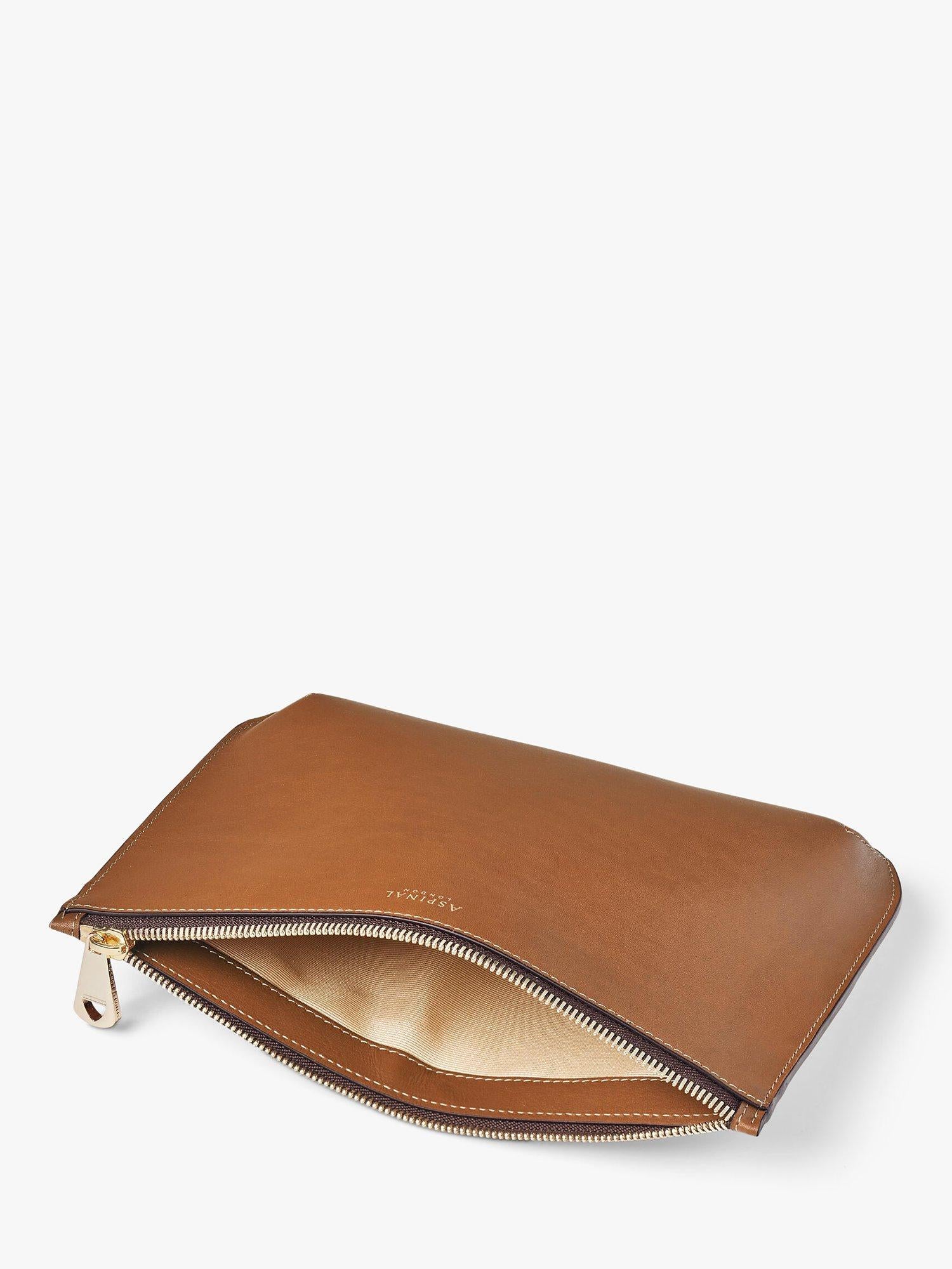 Aspinal of London large smooth leather pouch - British product