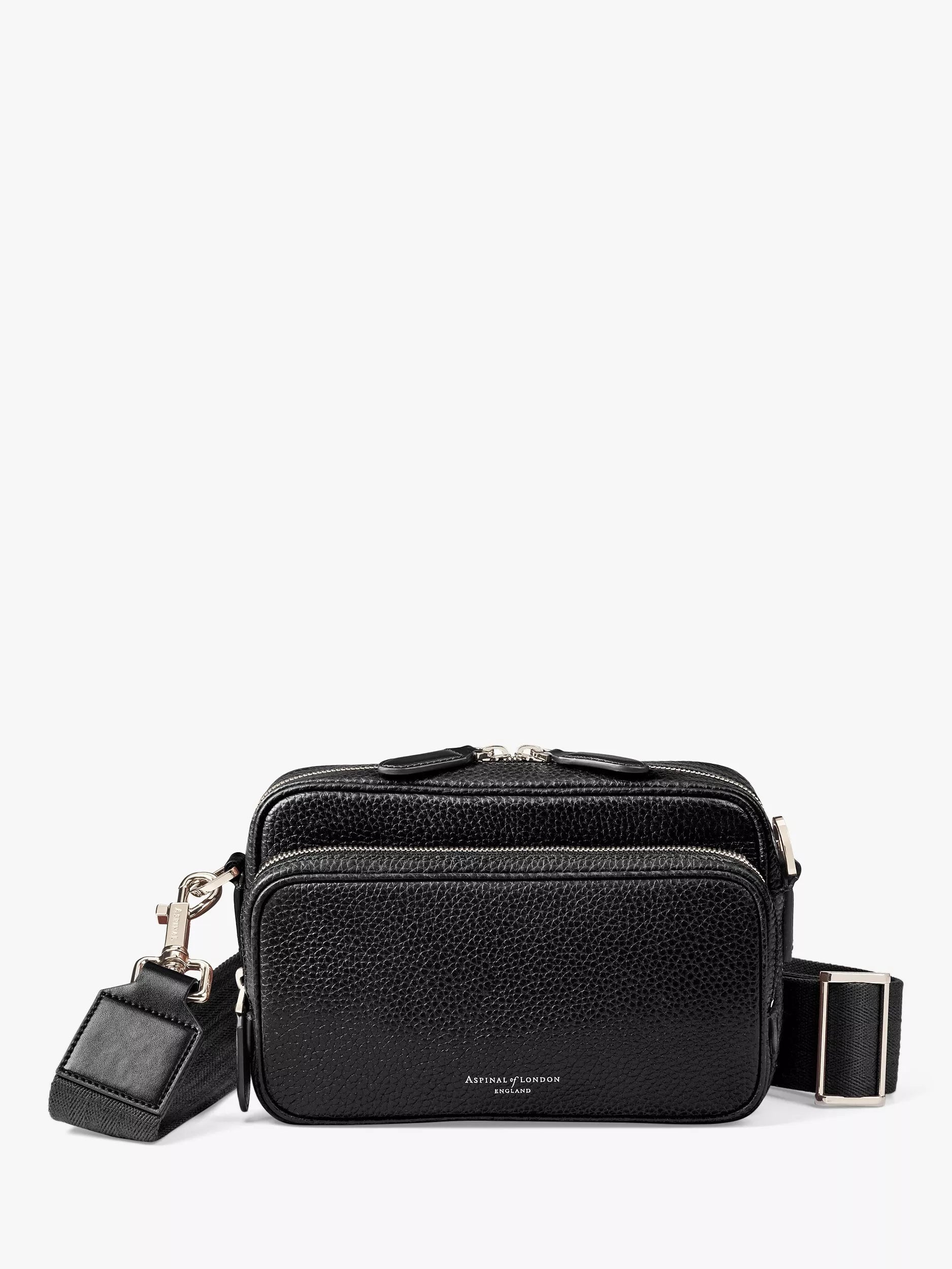 Aspinal of London Reporter East West Pebble Leather Messenger Bag