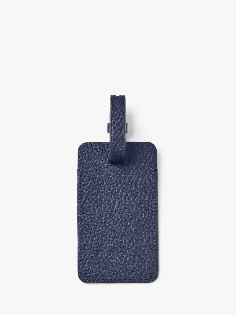 Aspinal of London pebble leather luggage tag, imported from the UK