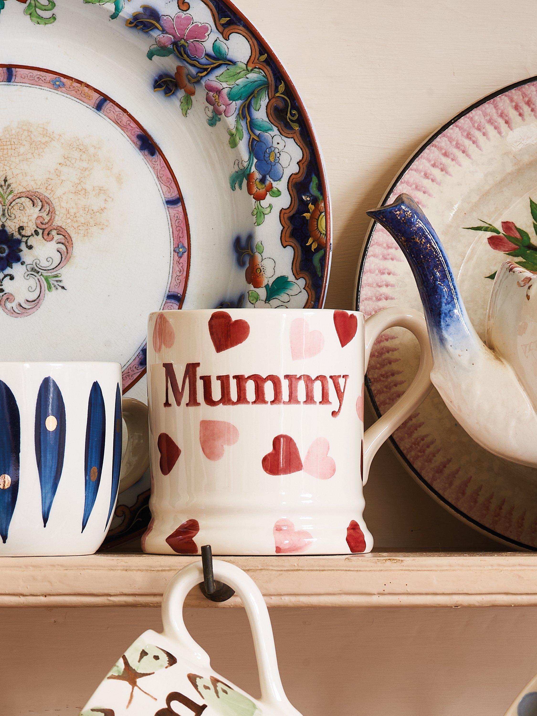 Emma Bridgewater Pink Hearts 'Mummy' mug 300ml - British product