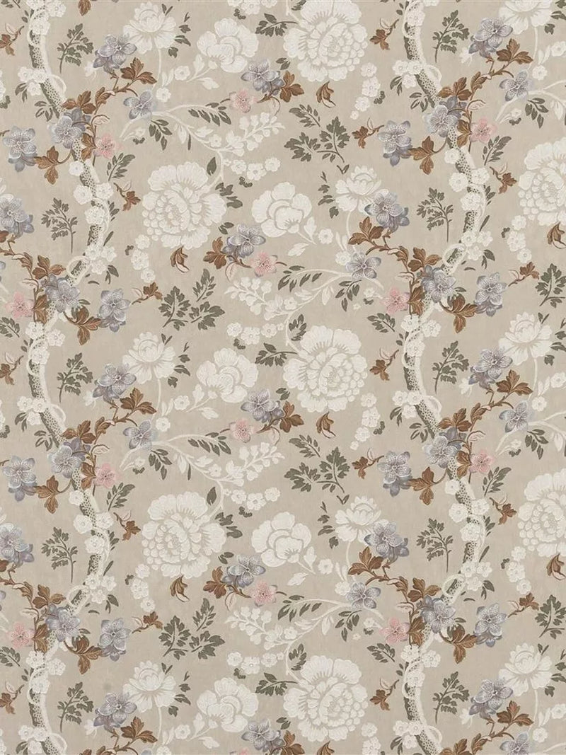 English Heritage floral damask furnishing fabric 137cm wide - British product