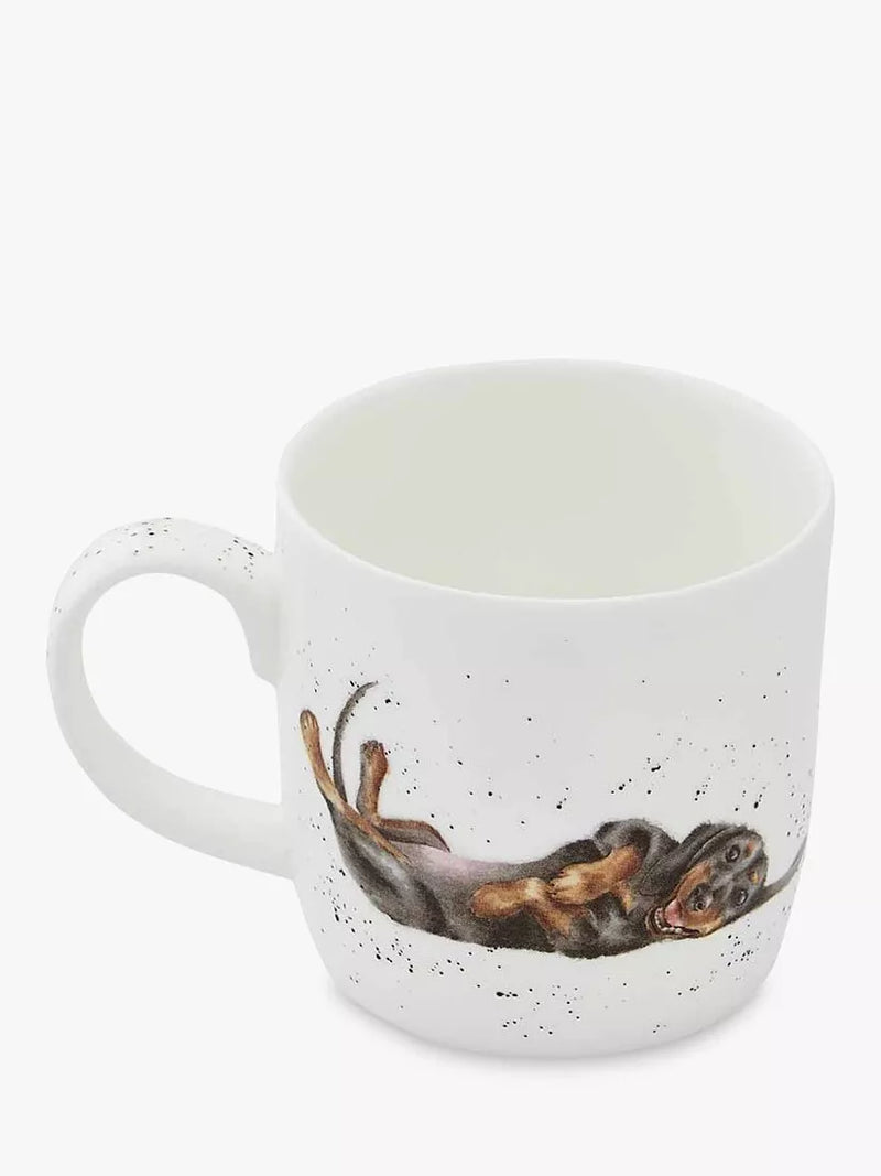 Wrendale Designs That Friday Feeling Dachshund fine bone china mug 310ml - British product