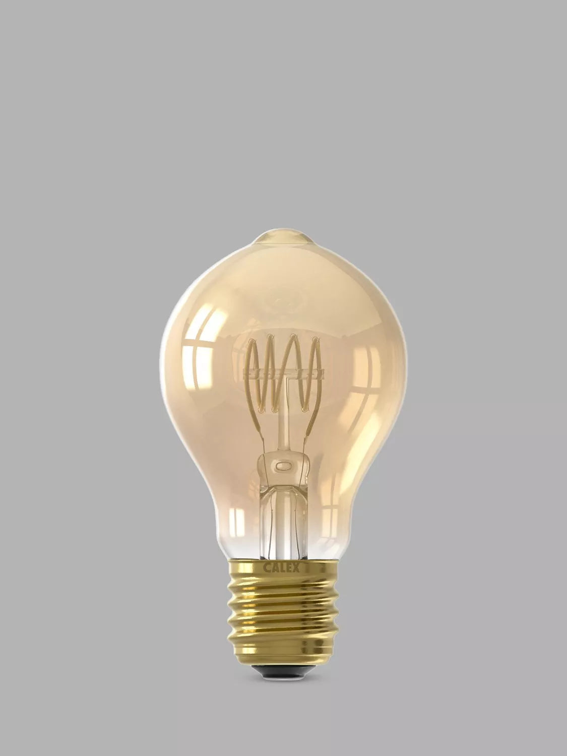 Calex gold tinted curly filament LED bulb A60, UK version