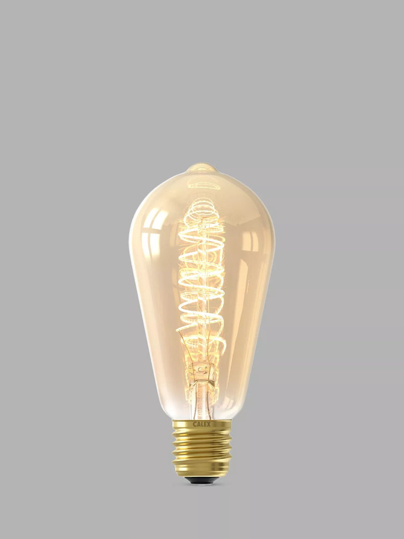 Calex gold tinted dimmable LED bulb 3.8W curly filaments - British product