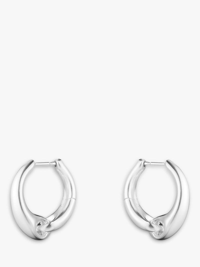 Georg Jensen organic link hoop earrings silver - British product