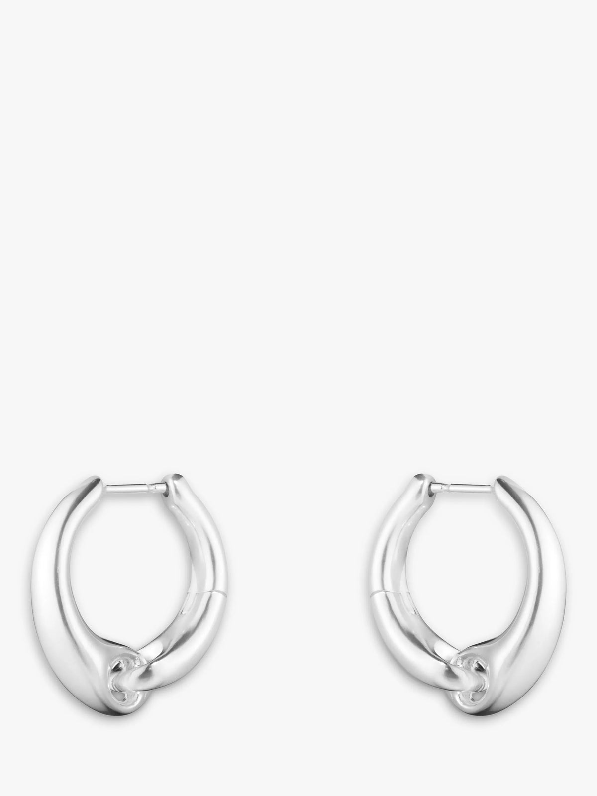 Georg Jensen organic link hoop earrings silver - British product