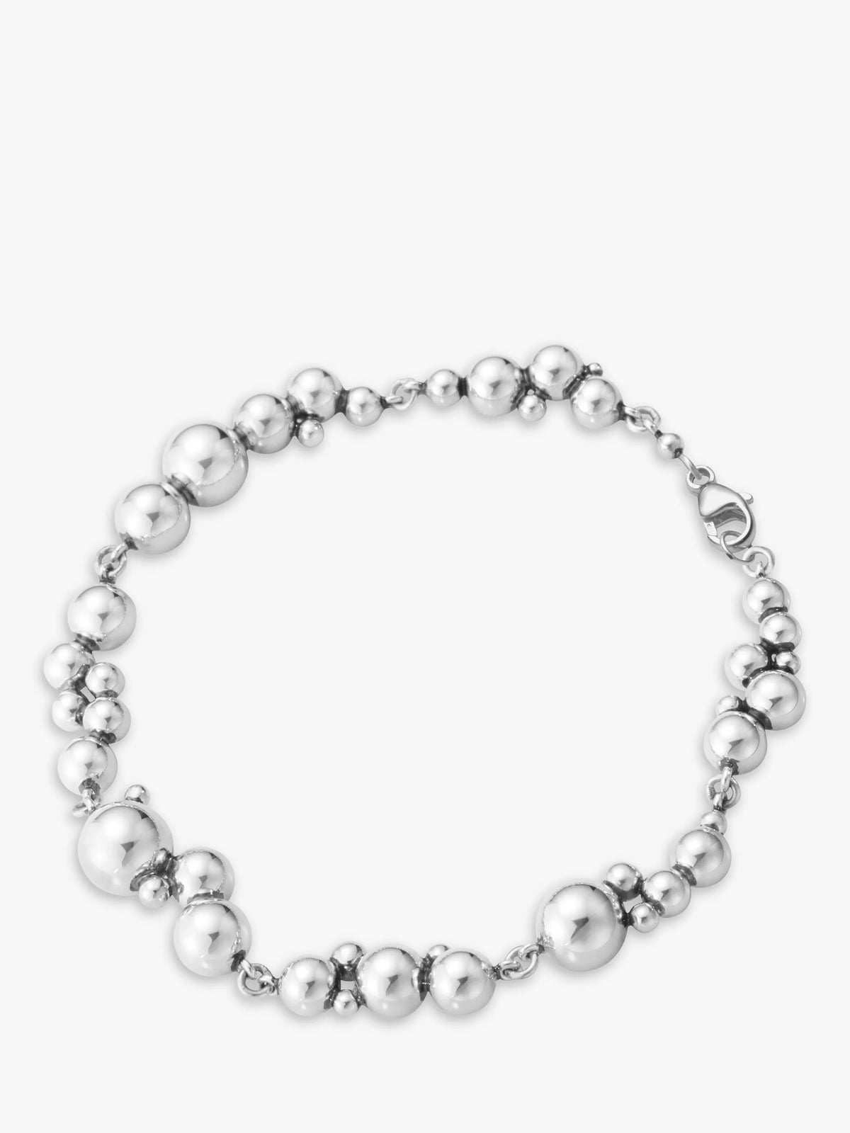 Georg Jensen Moonlight Grapes beaded silver bracelet (British brand)
