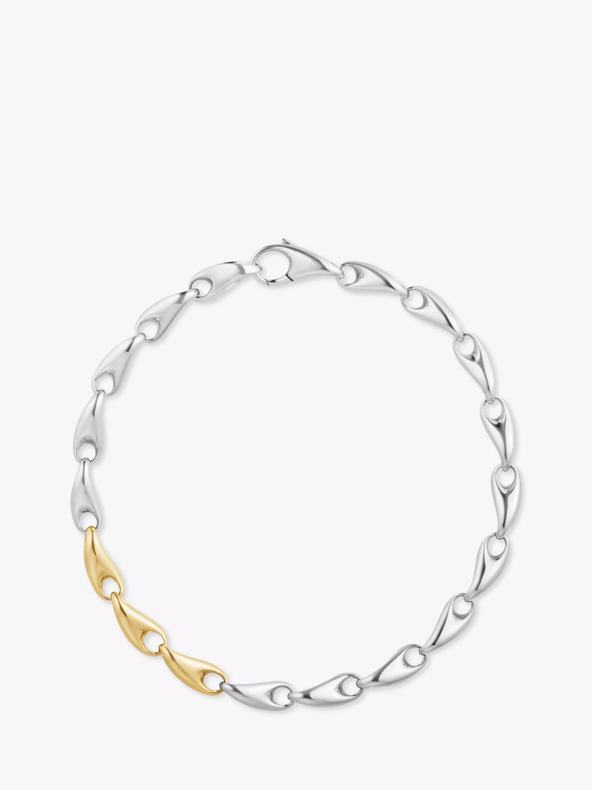 Georg Jensen Organic Links mixed metal chain bracelet, imported from the UK