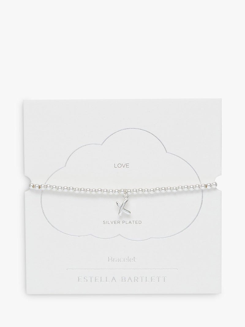 Estella Bartlett silver beaded kiss bracelet, imported from the UK