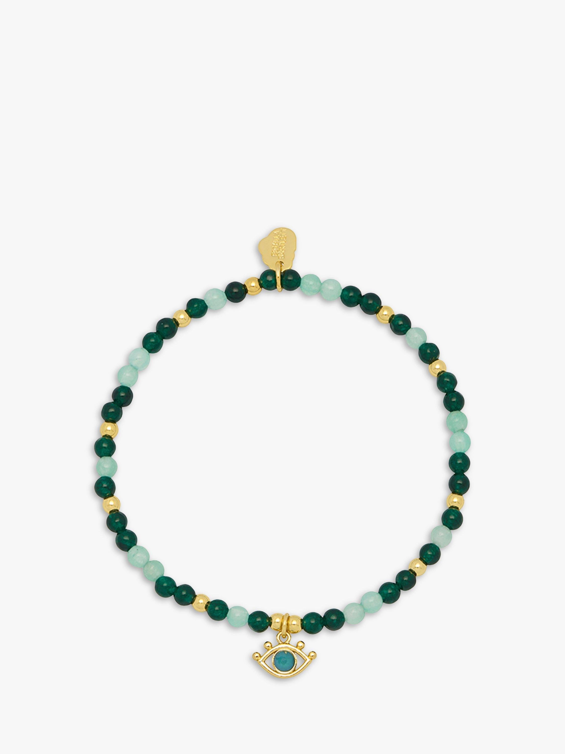 Estella Bartlett beaded eye charm bracelet with gold and jade - British product