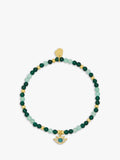 Estella Bartlett beaded eye charm bracelet with gold and jade - British product