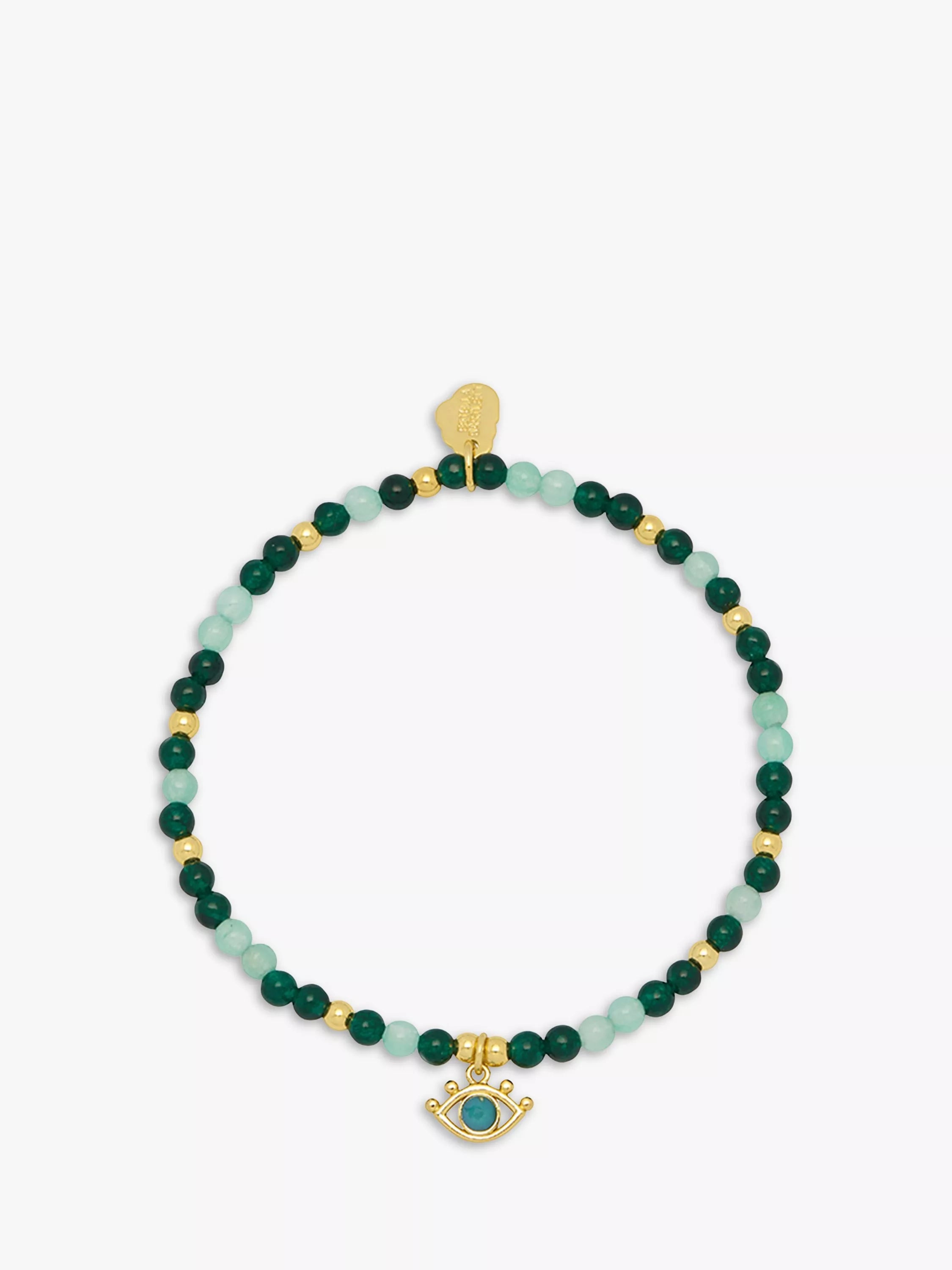 Estella Bartlett beaded eye charm bracelet with gold and jade - British product