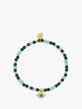 Estella Bartlett beaded eye charm bracelet with gold and jade - British product