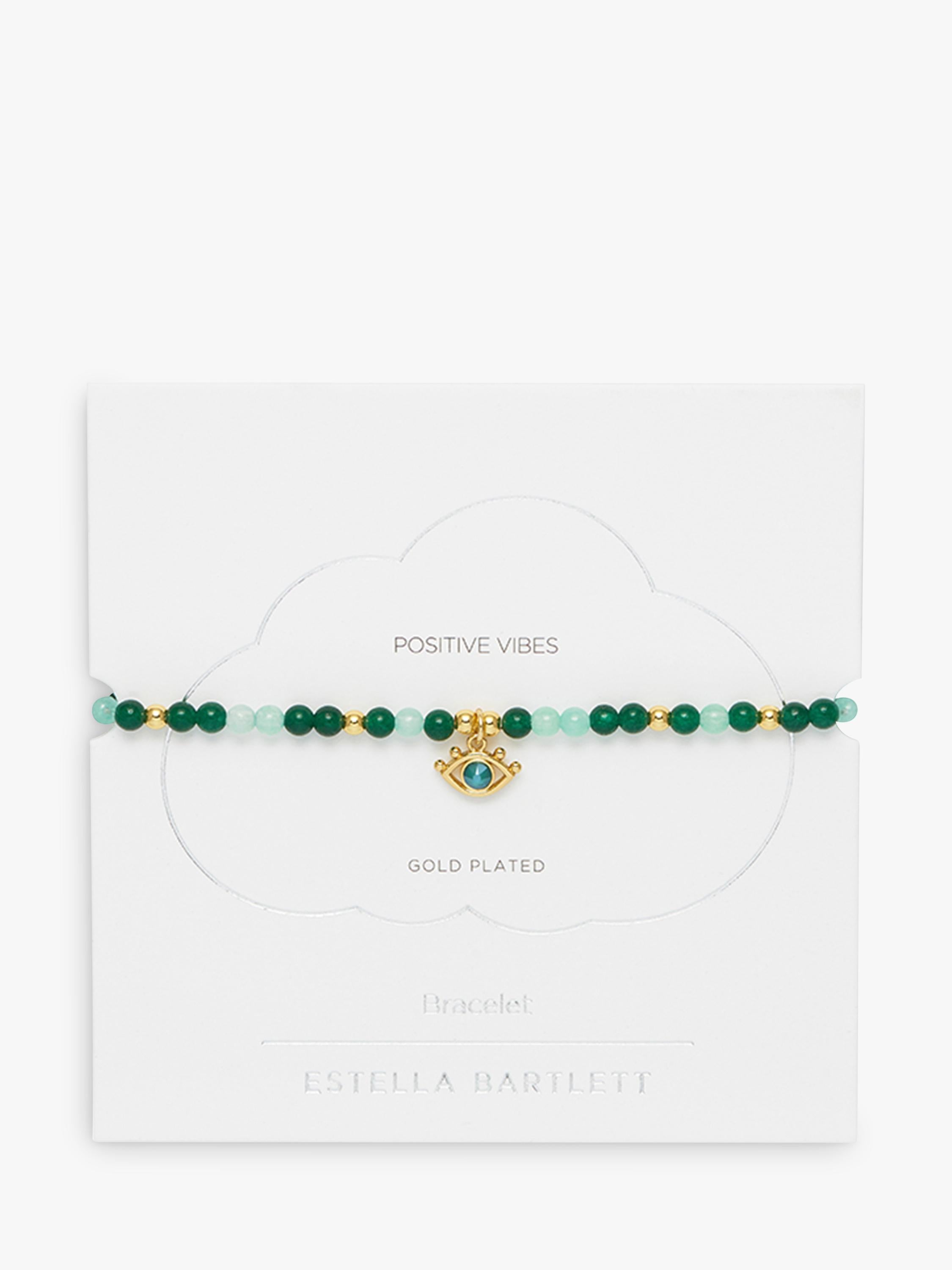 Estella Bartlett beaded eye charm bracelet with gold and jade - British product