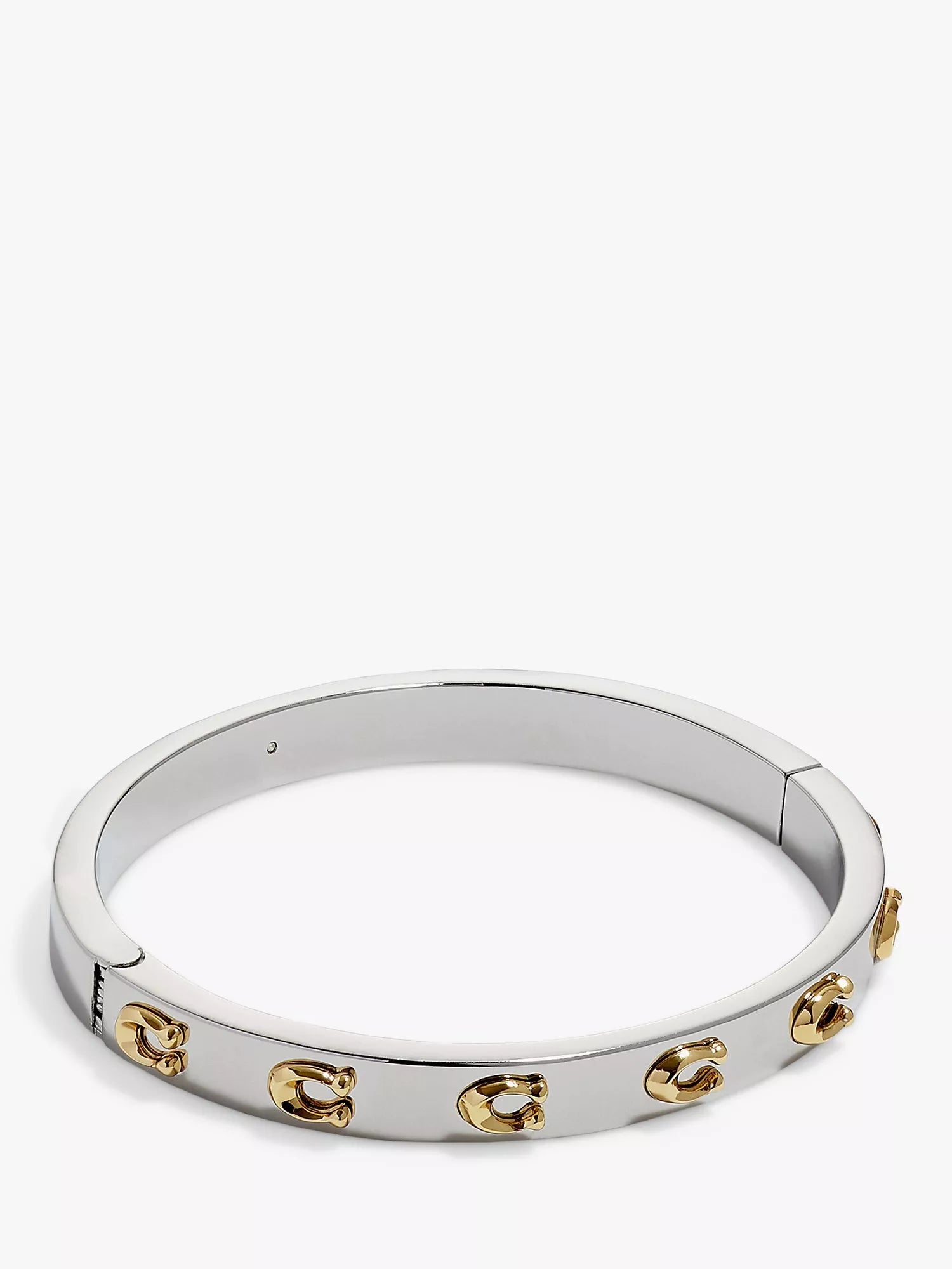 Coach Signature C Motif Gold Toned Bangle Bracelet, 60.96mm Diameter