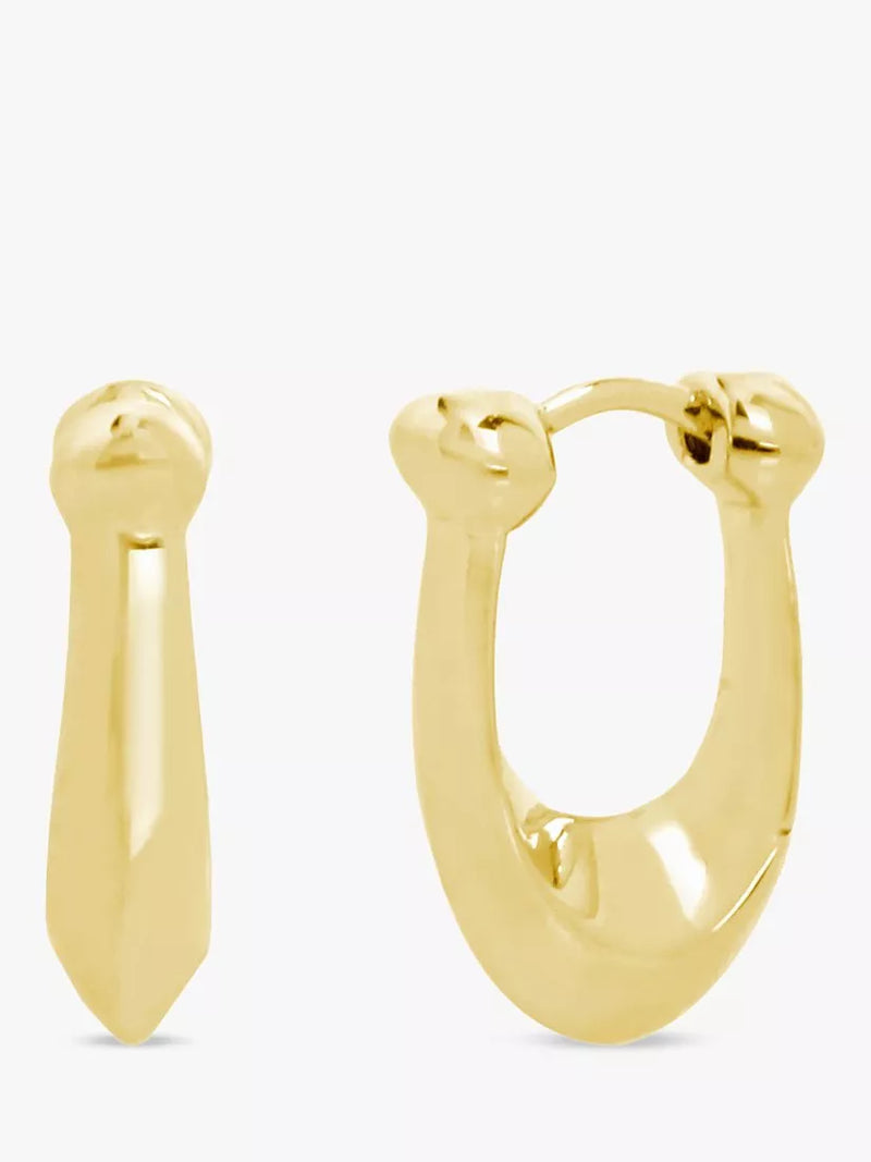 Coach Signature C Huggie Hoop Earrings, Shiny Gold