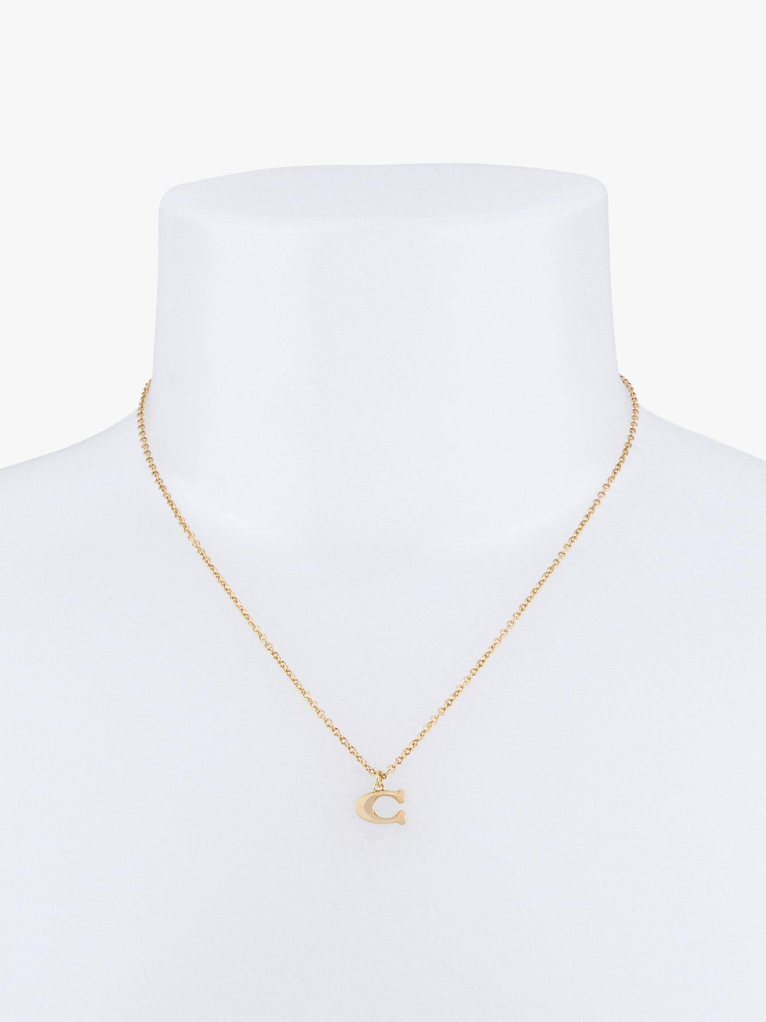 Coach Signature C gold pendant necklace, imported from the UK