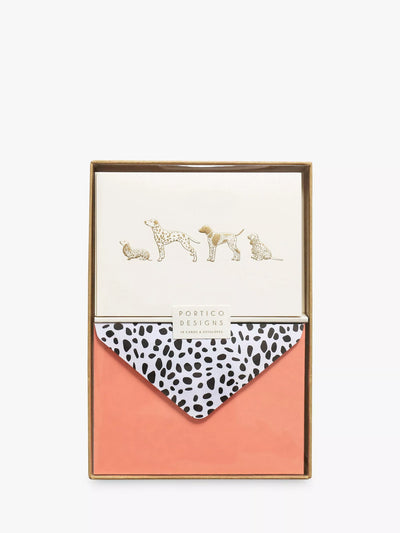 John Lewis Dogs Theme Gold Embossed Blank Note Cards with Envelopes, Pack of 10- Kjøp online på McGrocer