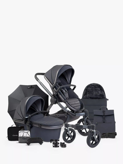iCandy Peach 7 All-Terrain Stroller Bundle with Carrycot and Accessories, Nimbus/Storm