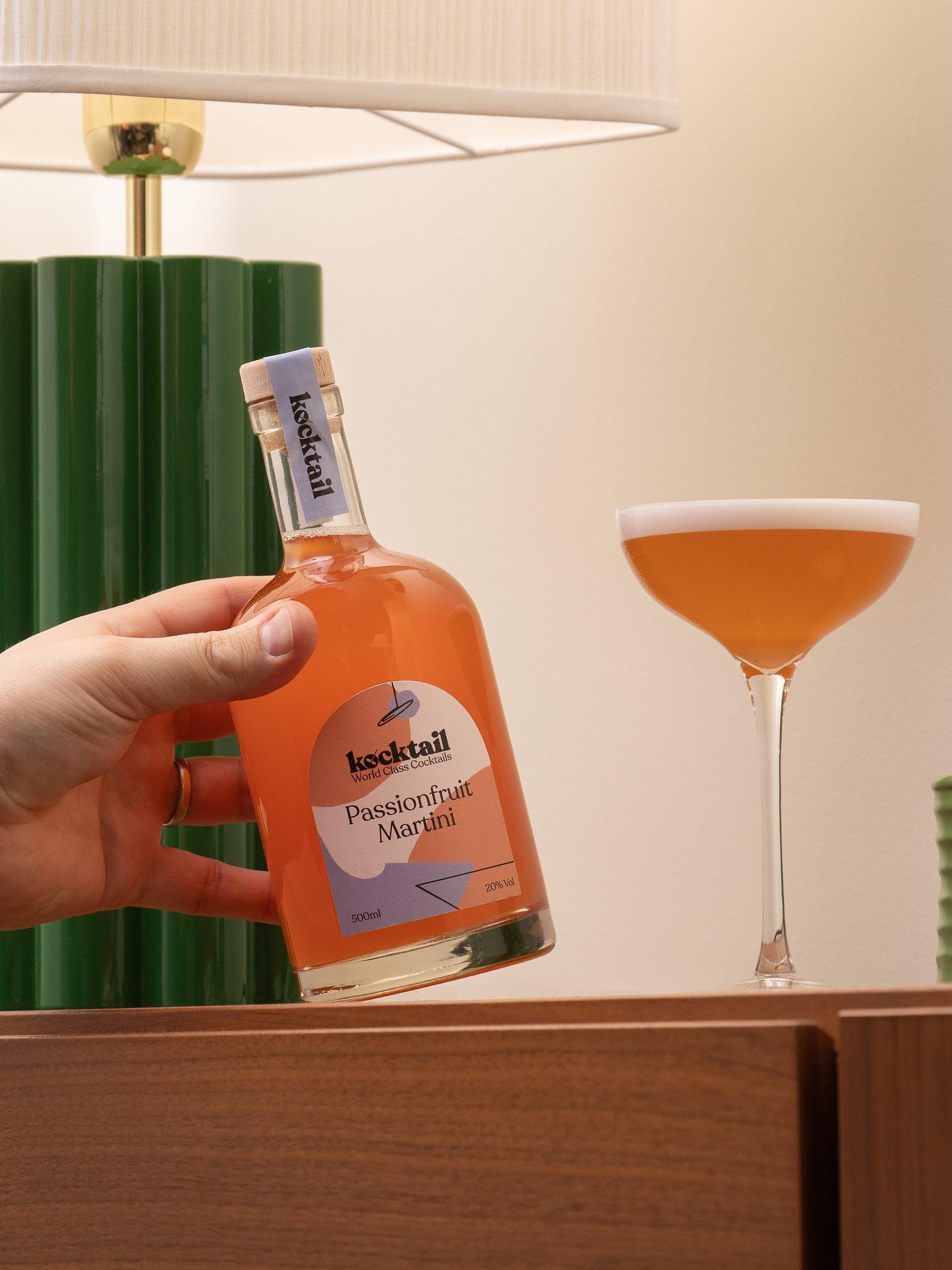 Passionfruit martini cocktail with vanilla vodka 500ml, UK version