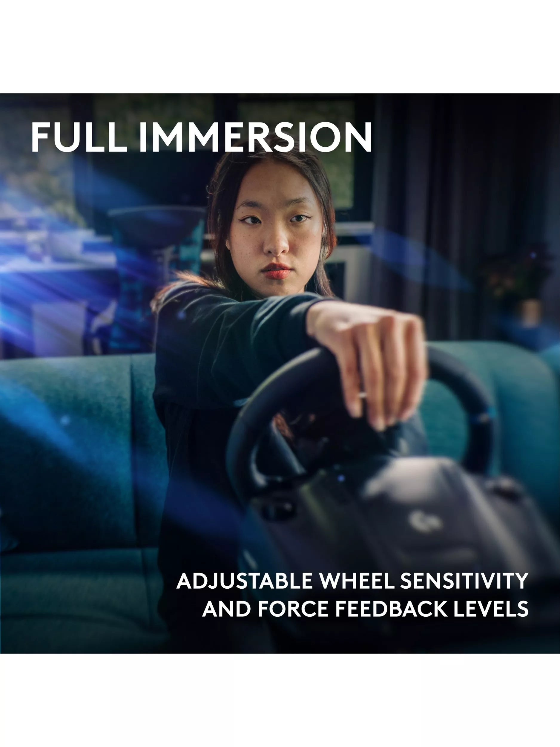 Logitech G923 TRUEFORCE racing wheel for PlayStation and PC, UK version
