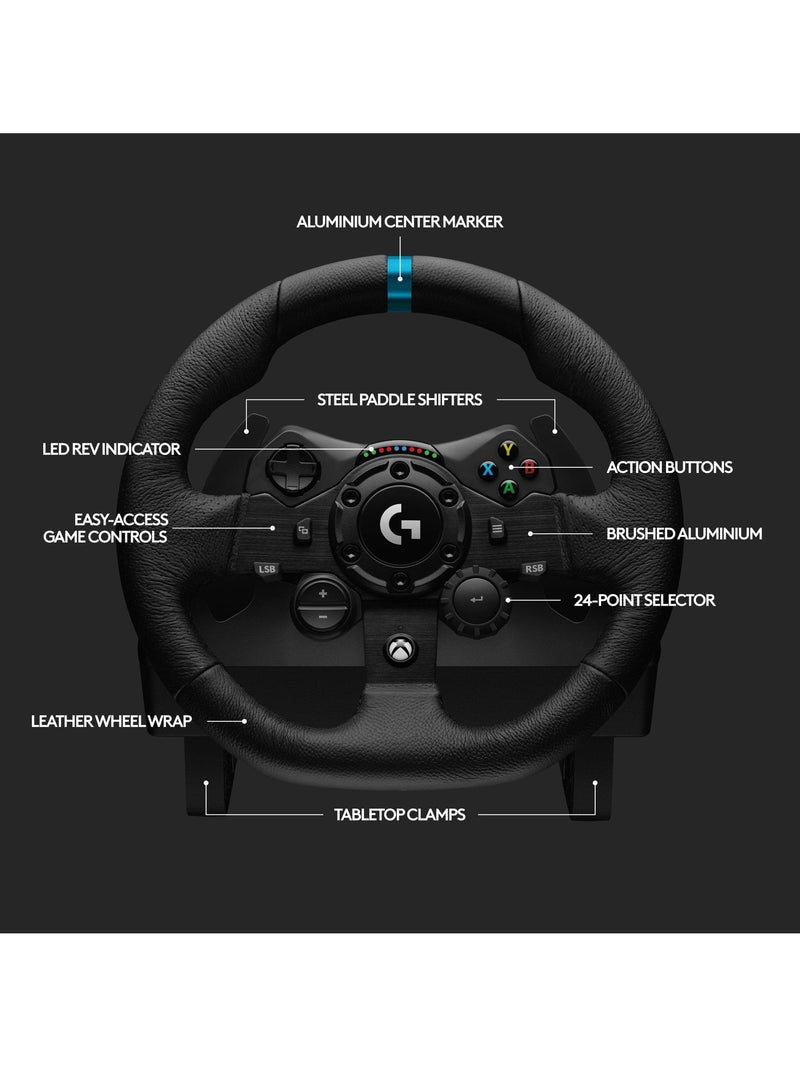 Logitech G923 TRUEFORCE racing wheel and pedals (British brand)