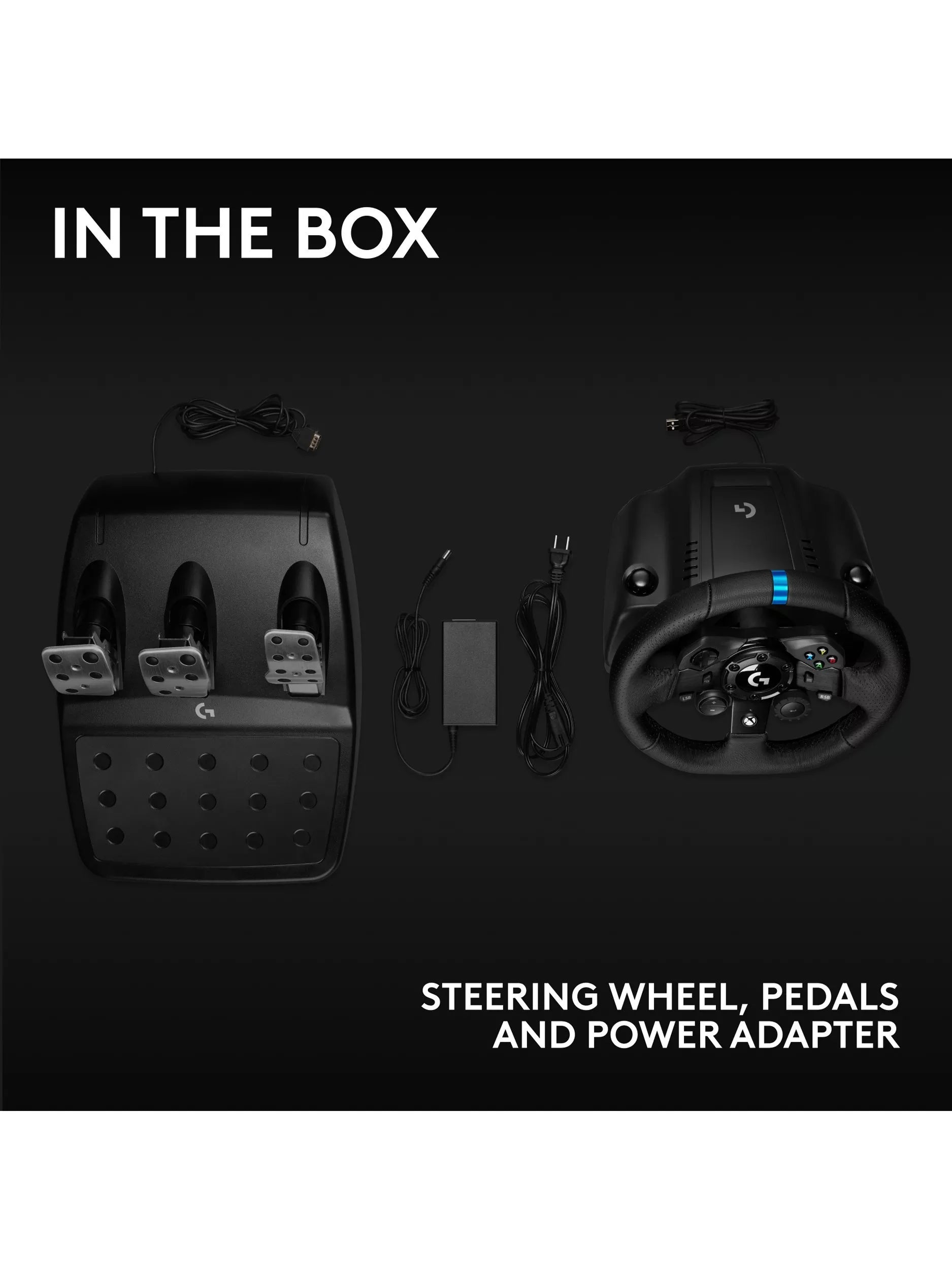 Logitech G923 TRUEFORCE racing wheel and pedals (British brand)
