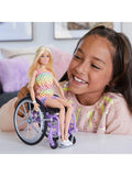Barbie Fashionista doll in wheelchair with long hair, imported from the UK