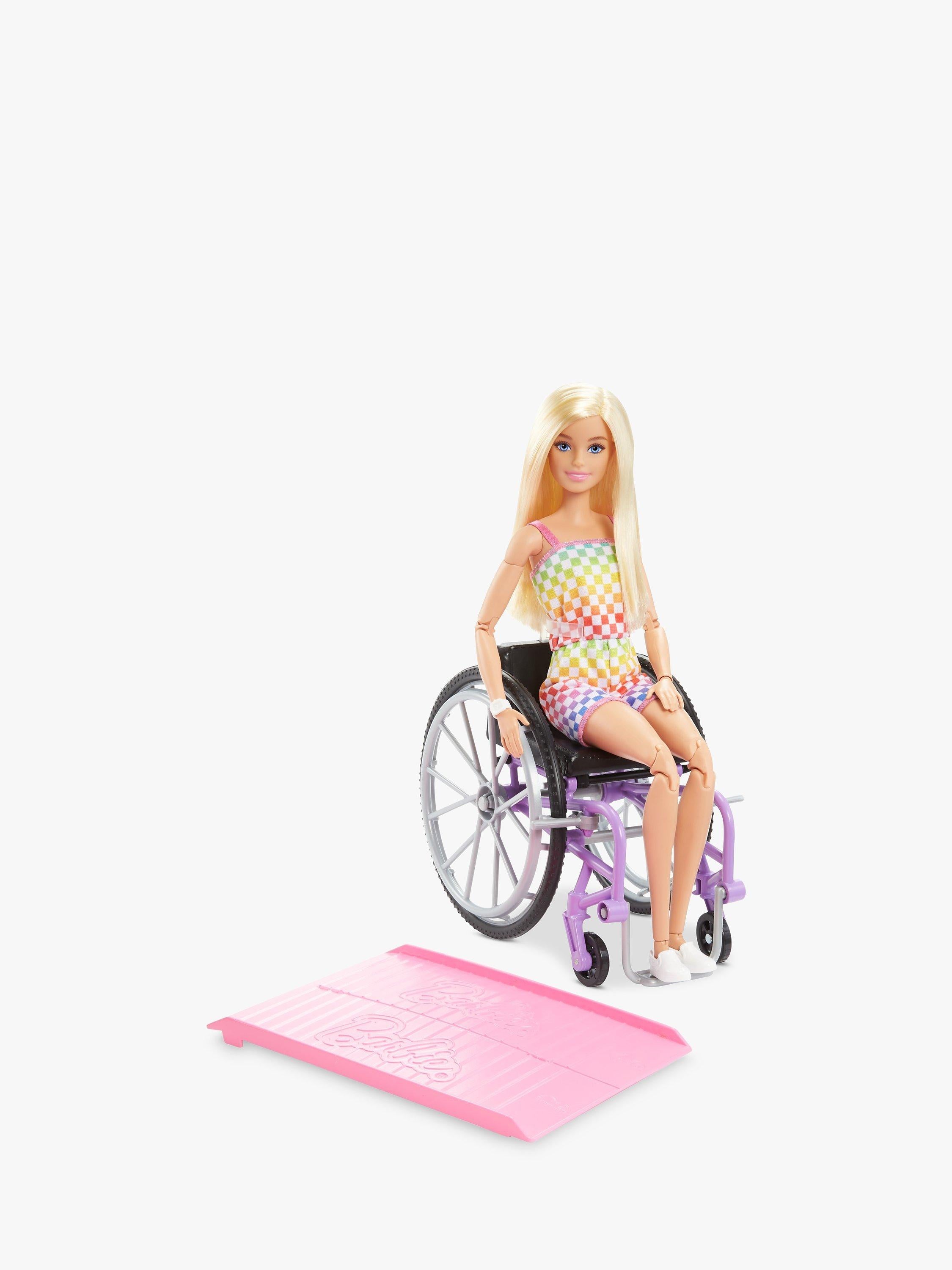 Barbie Fashionista doll in wheelchair with long hair, imported from the UK