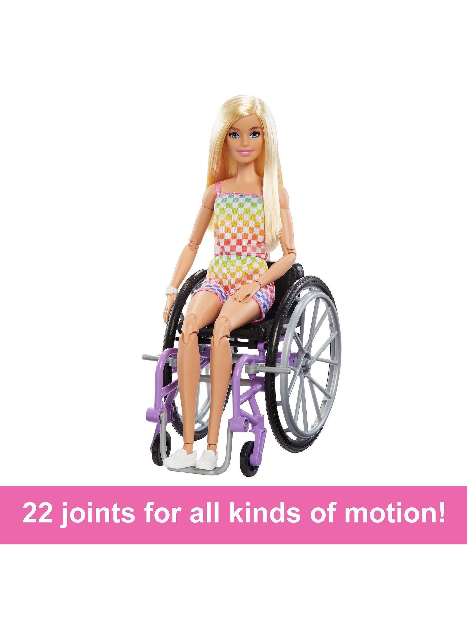 Barbie Fashionista doll in wheelchair with long hair, imported from the UK