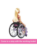 Barbie Fashionista doll in wheelchair with long hair, imported from the UK